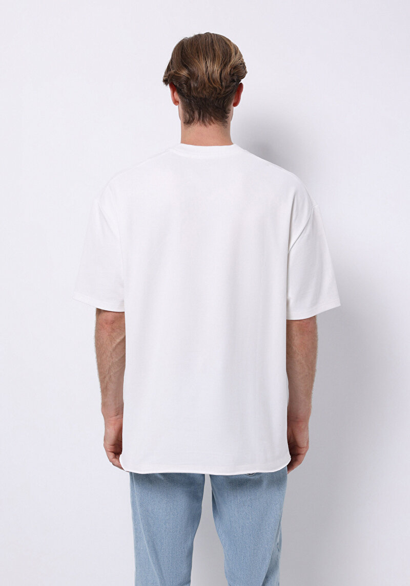 Afișați detalii pentru Tricou Cu Maneca Scurta De Barbati Alb Oversize Fit  Cl1075370