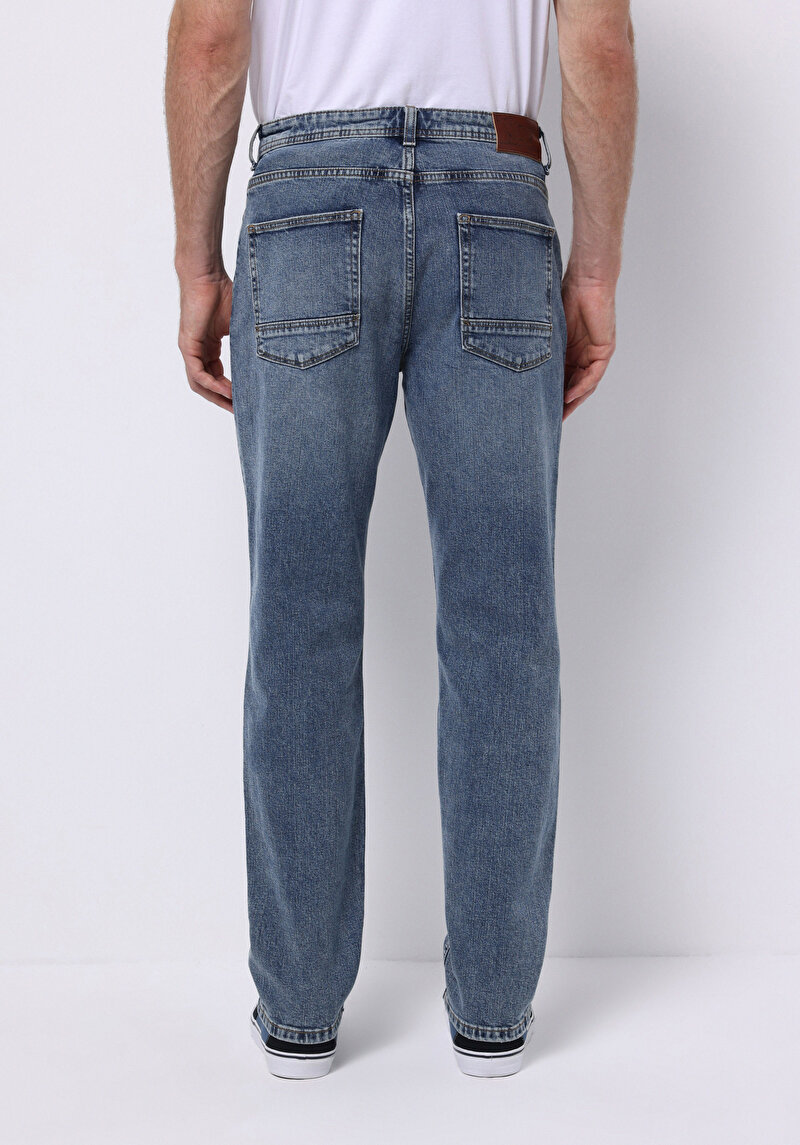 Afișați detalii pentru Pantaloni De Barbati Albastru Loose Straight Fit  Cl1076004