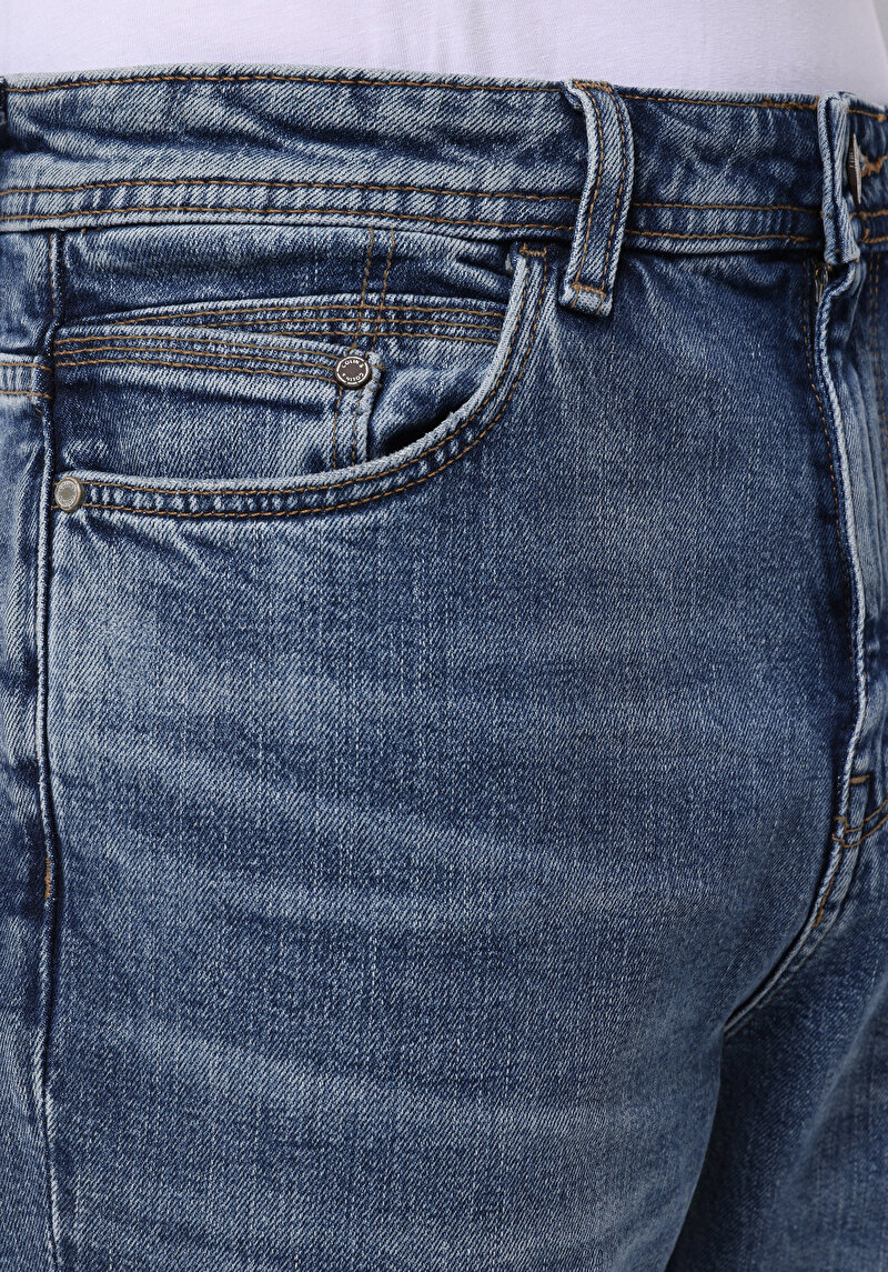 Afișați detalii pentru Pantaloni De Barbati Albastru Loose Straight Fit  Cl1076004