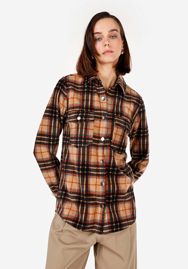 Imagine a Cămașă Regular Fit Cămașă Cu Mânecă Lungă Multicoloră Pentru Femei