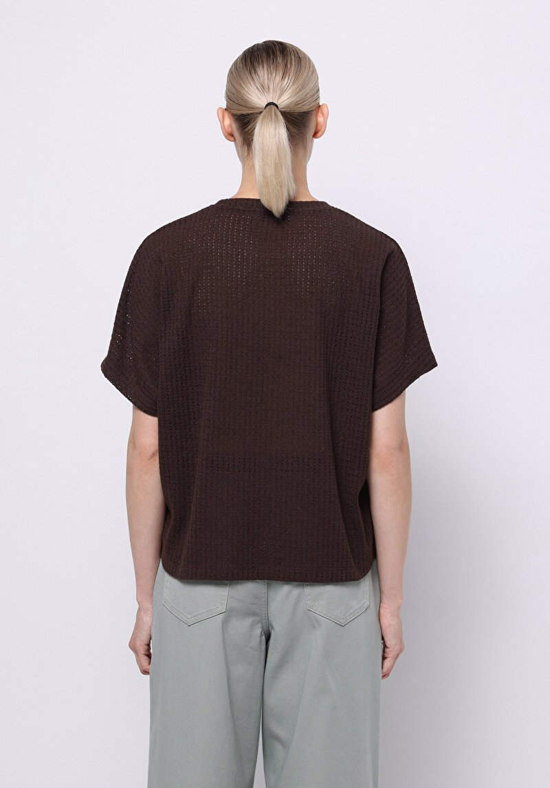 Afișați detalii pentru Bluza Cu Maneca Scurta De Dama Maro Relax Fit  Cl1075458