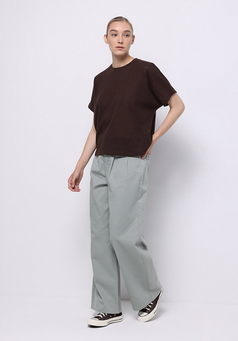 Afișați detalii pentru Bluza Cu Maneca Scurta De Dama Maro Relax Fit  Cl1075458