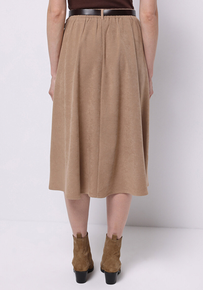 Imagine a Fusta De Dama Bej Midi Cl1075580