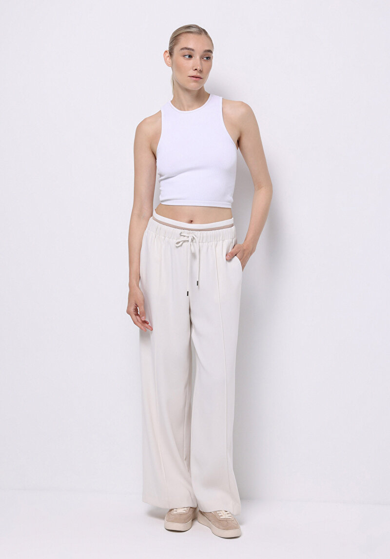 Afișați detalii pentru Pantaloni De Dama Ecru Regular Fit  Cl1075595