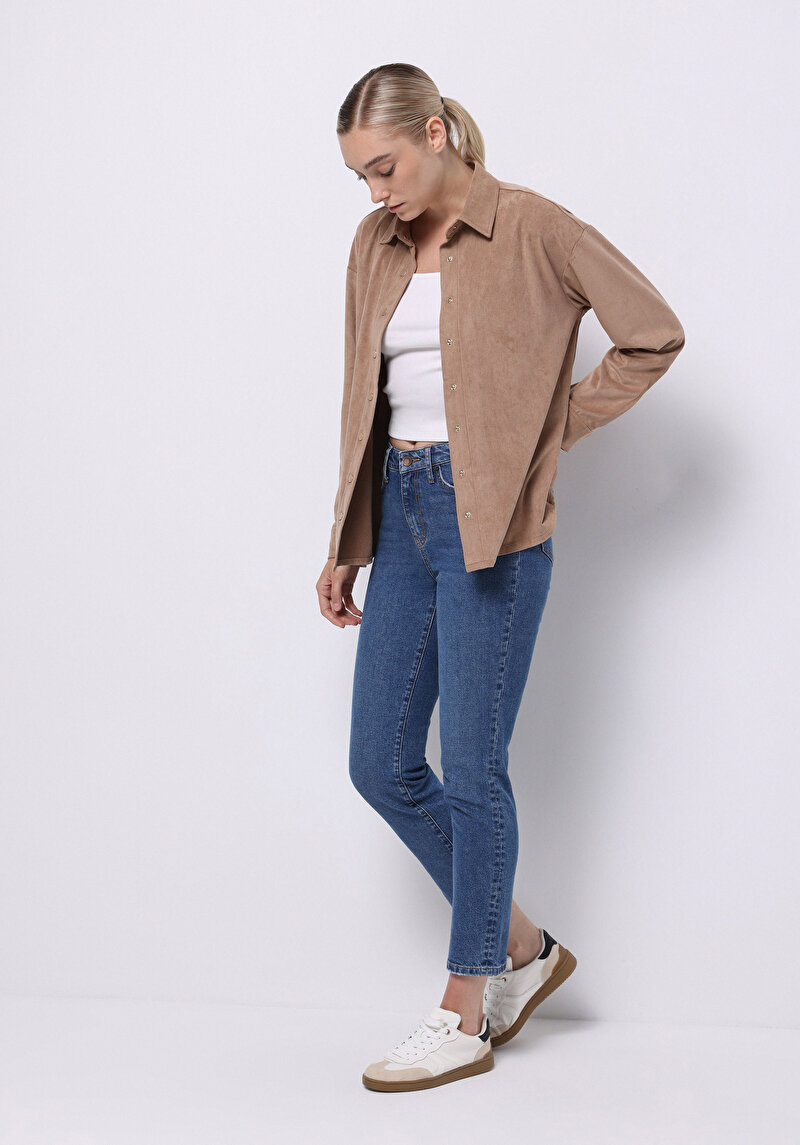 Imagine a Camasa Cu Maneca Lunga De Dama Maro Regular Fit Cl1075720