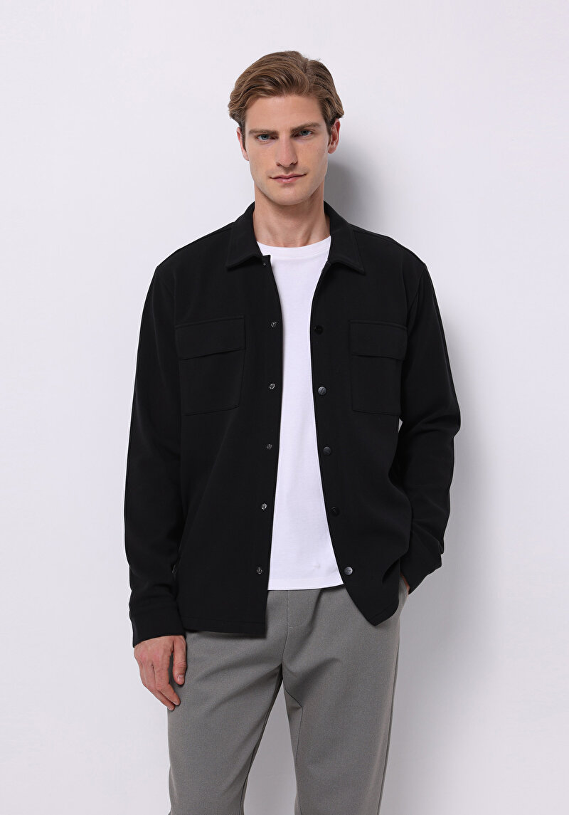 Imagine a Jacheta De Barbati Negru Regular Fit  Cl1075313