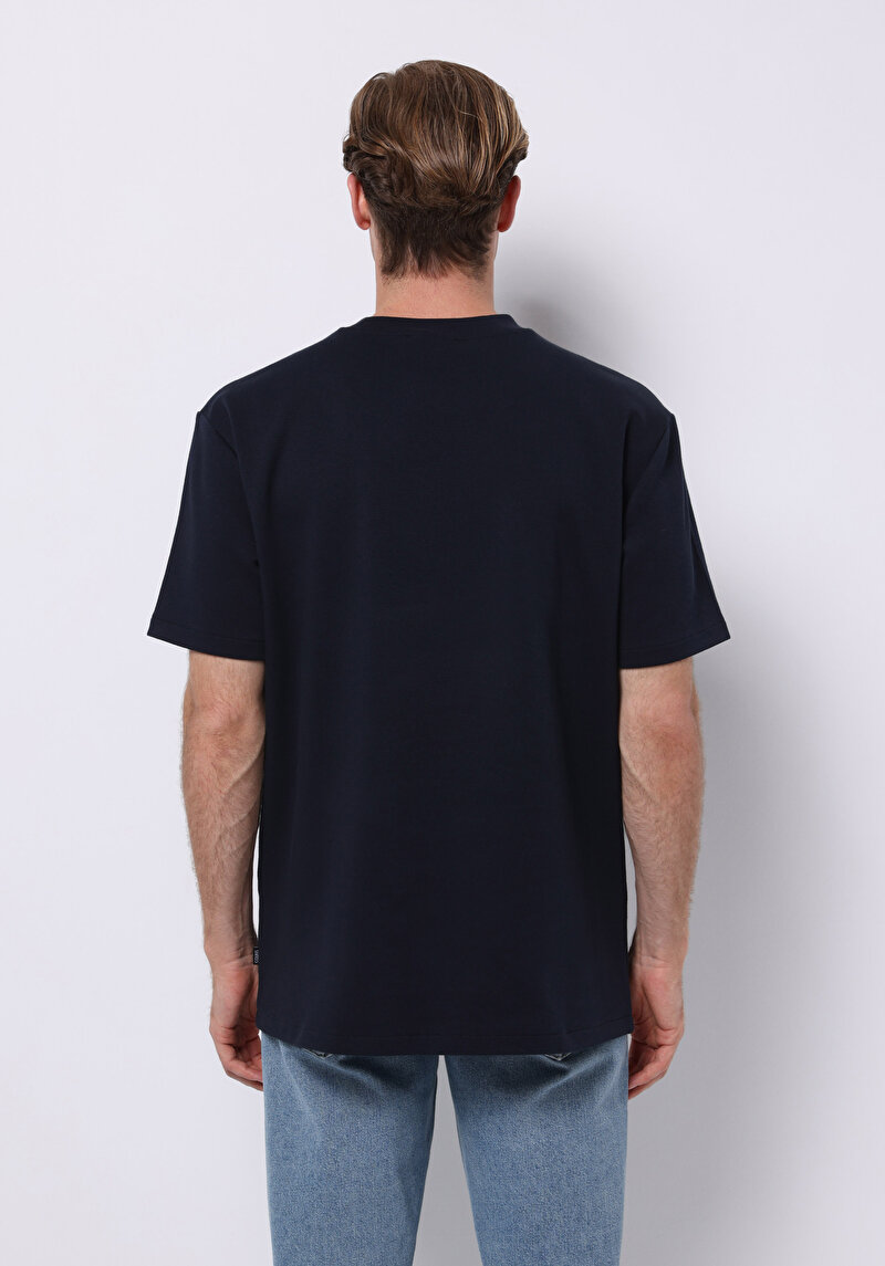 Imagine a Tricou Cu Maneca Scurta De Barbati Albastru Marin Comfort Fit Cl1075841