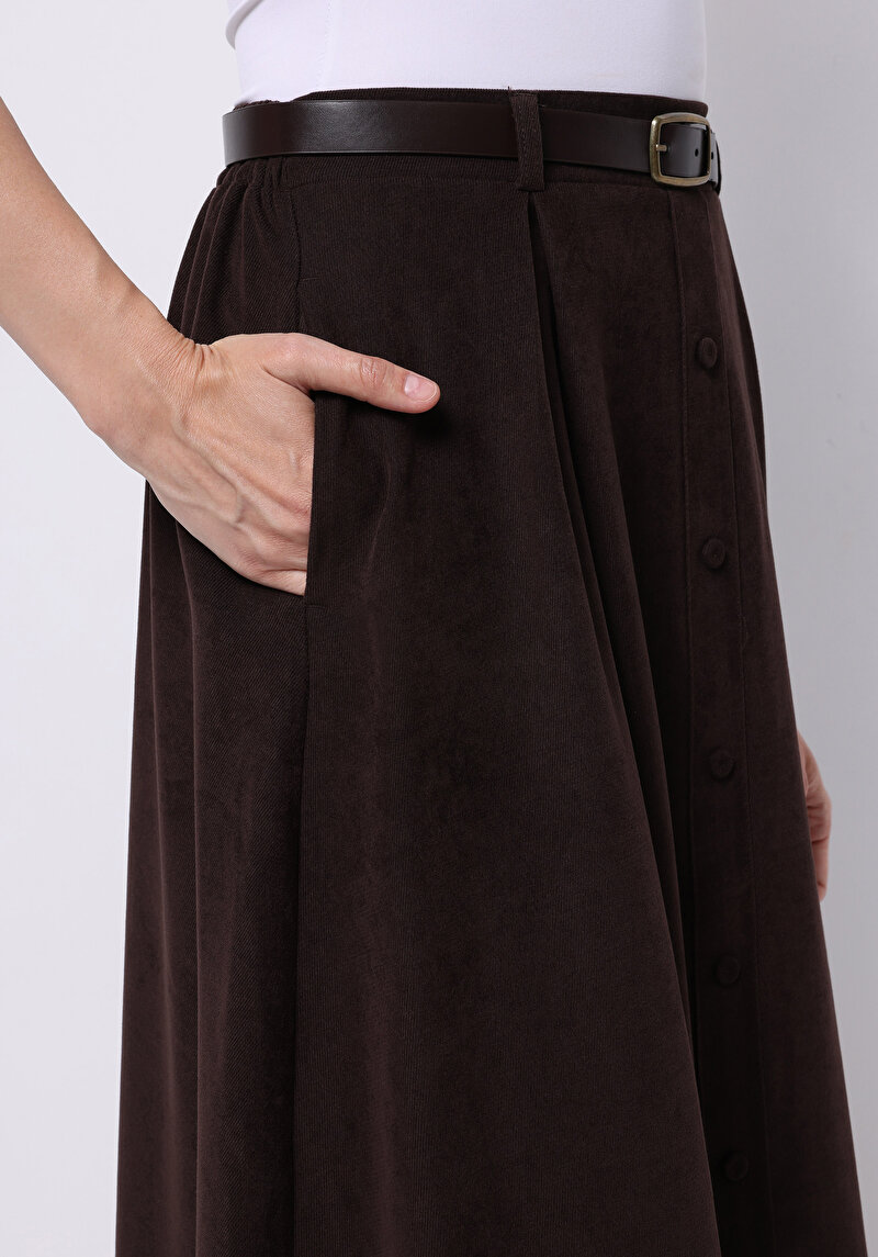 Afișați detalii pentru Fusta De Dama Maro Midi  Cl1075580