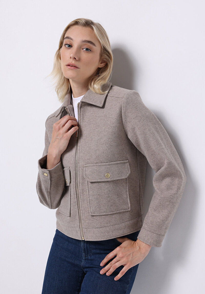 Imagine a Jacheta De Dama Bej Regular Fit  Cl1075714