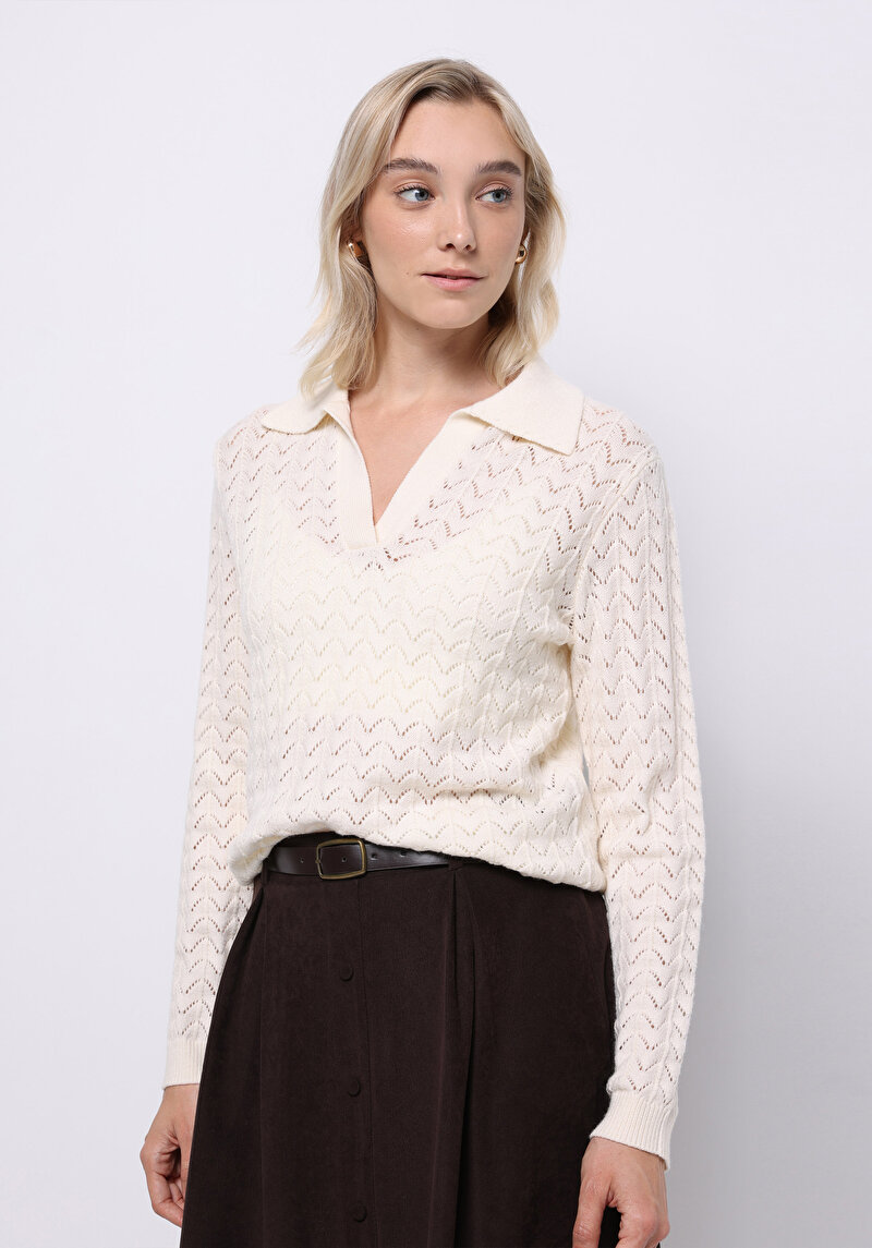 Imagine a Pulover De Dama Alb Regular Fit  Cl1075724