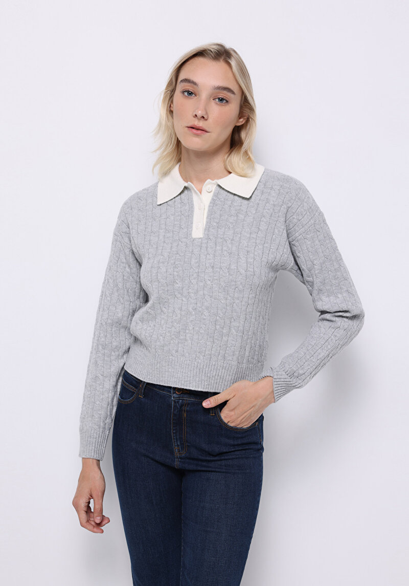 Imagine a Pulover De Dama Gri Regular Fit  Cl1076352