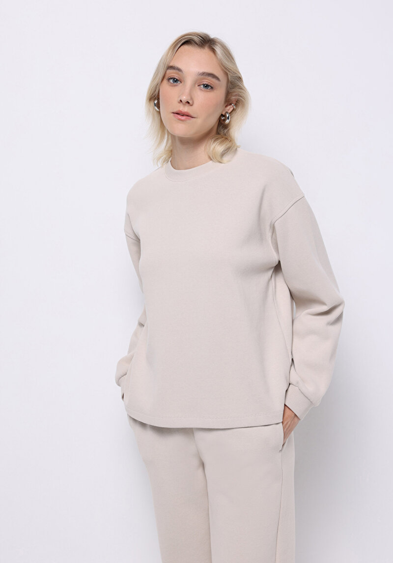 Imagine a Hanorac / Bluza De Dama Bej Regular Fit  Cl1076453