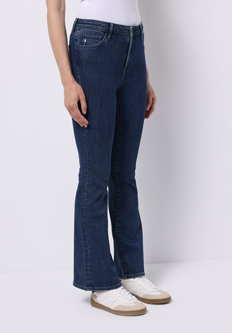 Imagine a Pantaloni De Dama Albastru Inchis Slim Fit Cl1076572