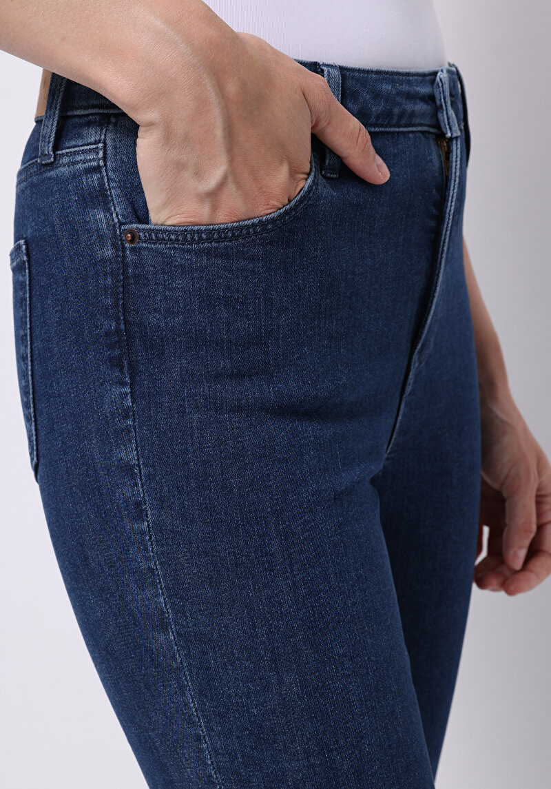 Afișați detalii pentru Pantaloni De Dama Albastru Inchis Slim Fit  Cl1076572