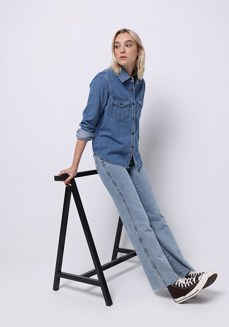 Afișați detalii pentru Camasa Cu Maneca Lunga De Dama Denim Regular Fit  Cl1076819