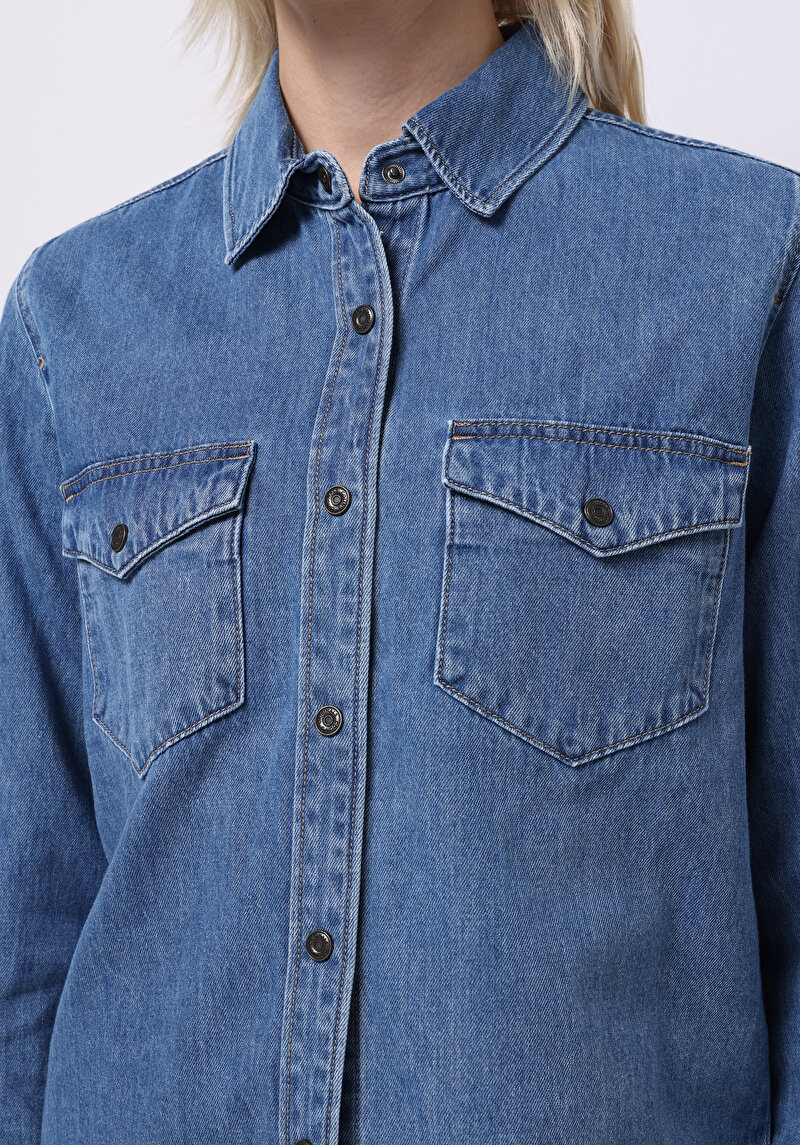 Imagine a Camasa Cu Maneca Lunga De Dama Denim Regular Fit Cl1076819