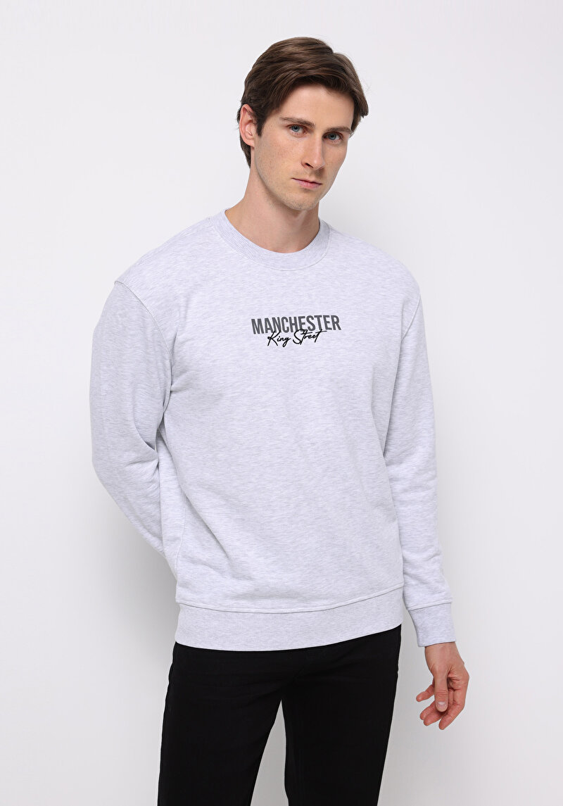 Imagine a Hanorac / Bluza De Barbati Gri Comfort Fit  Cl1075718