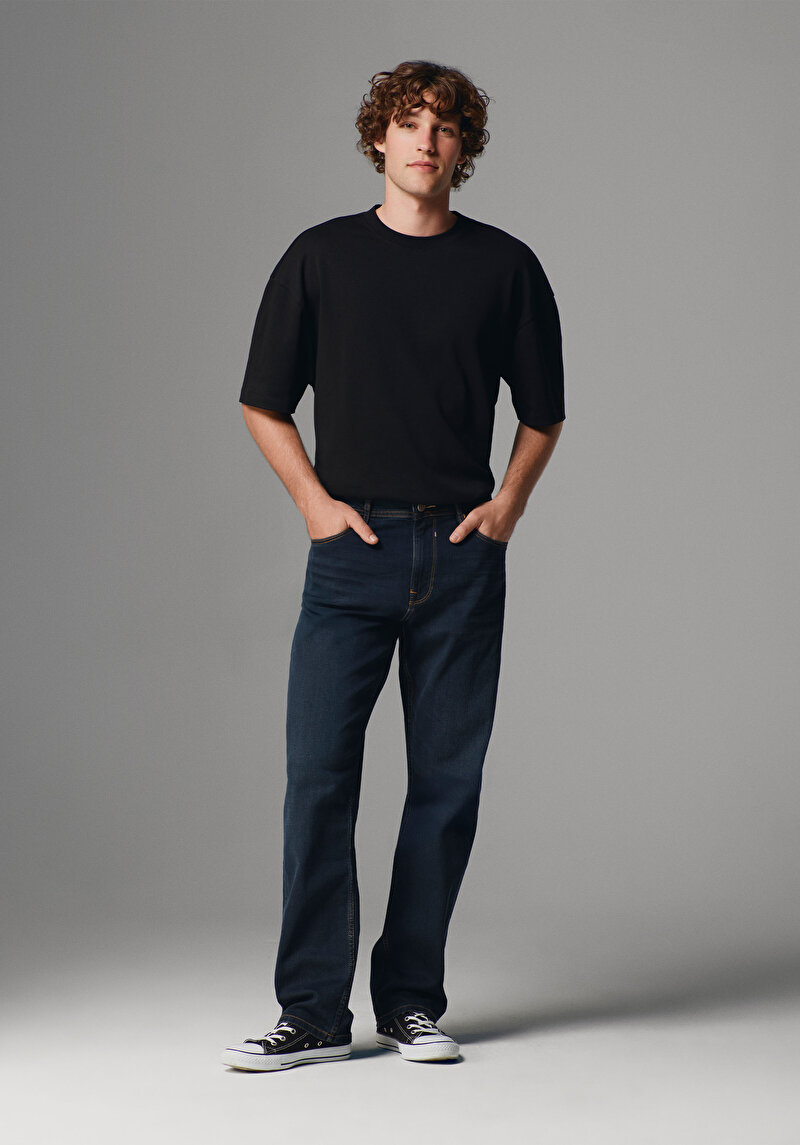 Imagine a Pantaloni De Barbati Albastru Inchis Regular Fit 045 David Cl1076018