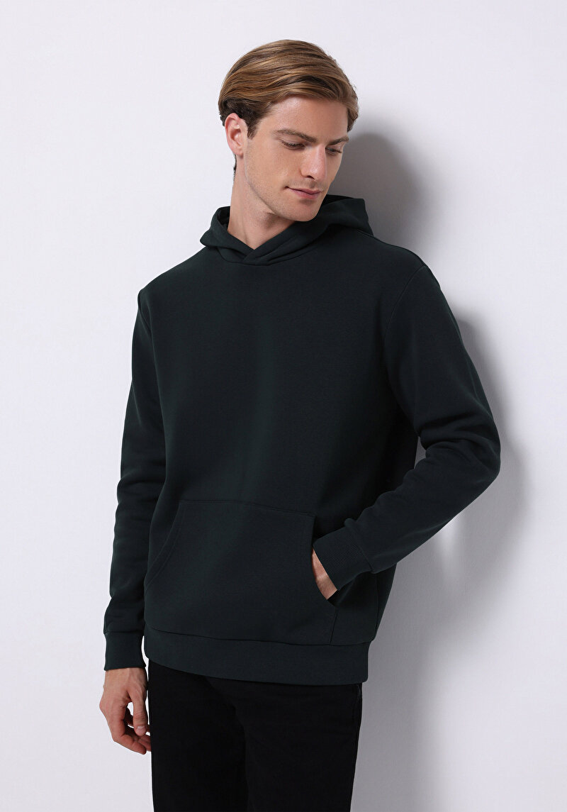 Imagine a Hanorac / Bluza De Barbati Verde Regular Fit  Cl1076340