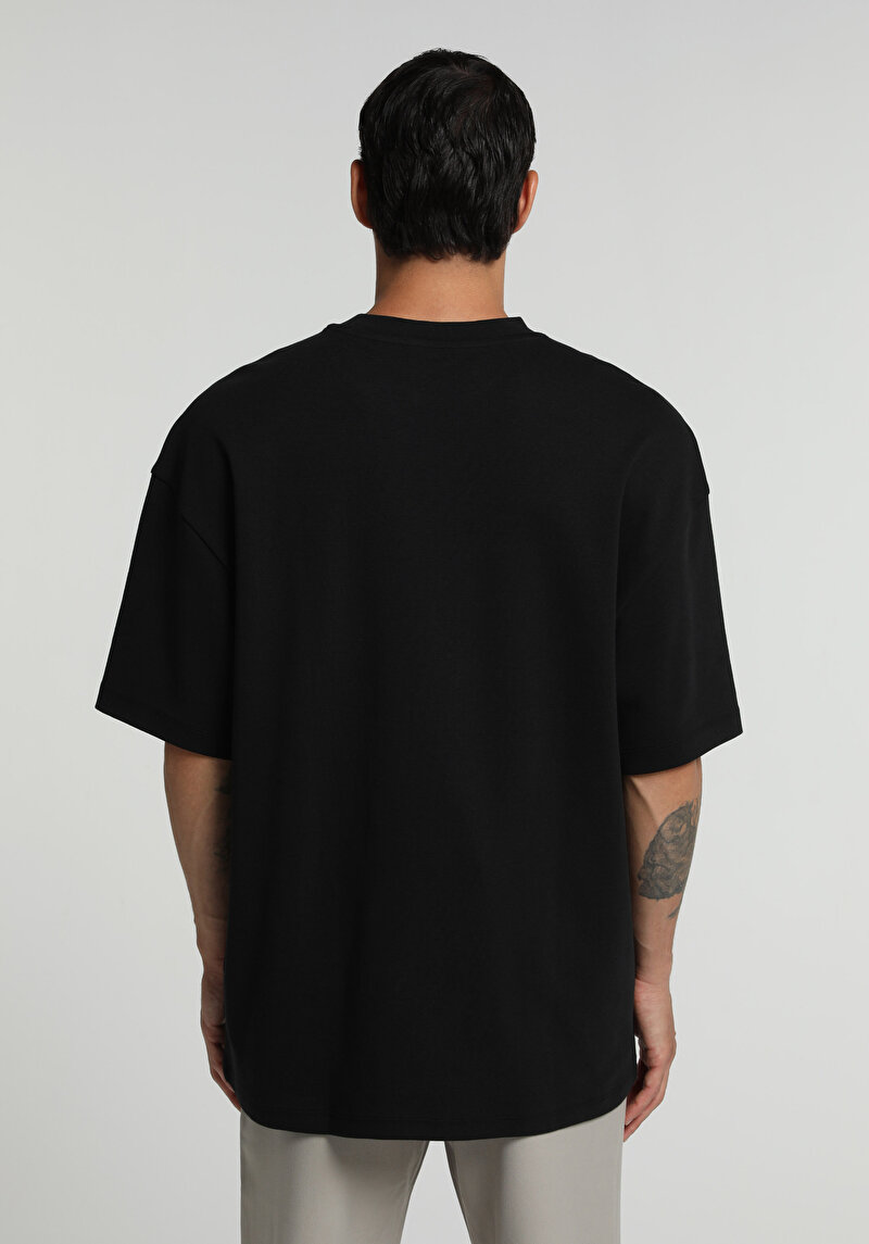 Imagine a Tricou Cu Maneca Scurta De Barbati Negru Oversize Fit Cl1076602