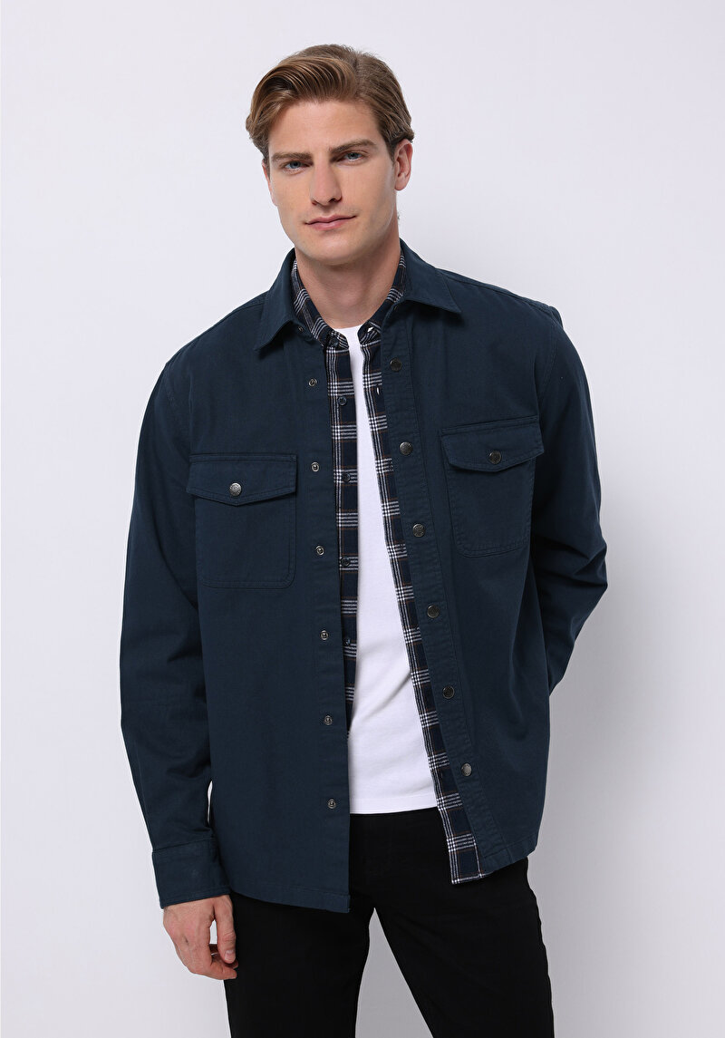 Imagine a Jachetă De Barbati Albastru Marin Comfort Fit Cl1075294