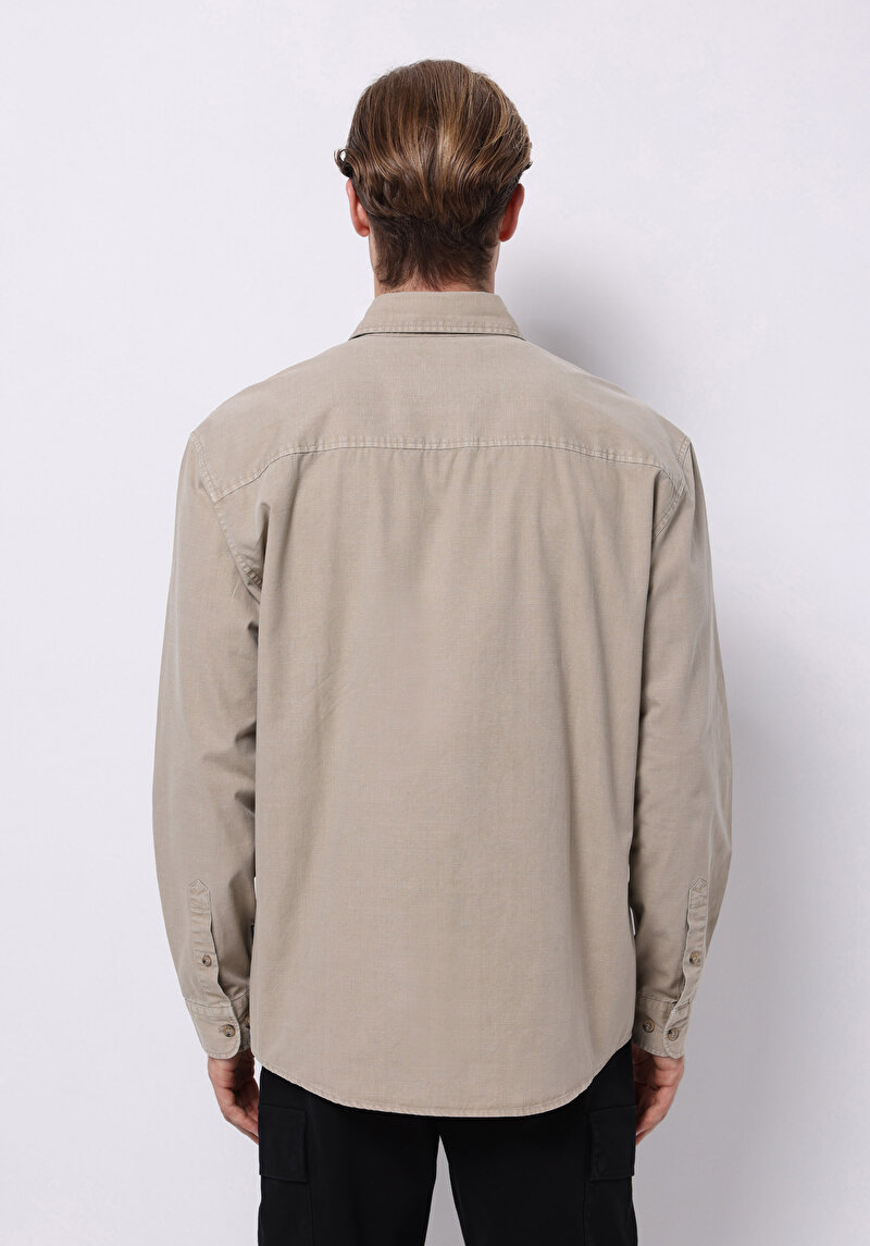 Imagine a Camasa Cu Maneca Lunga De Barbati Bej Comfort Fit Cl1075661