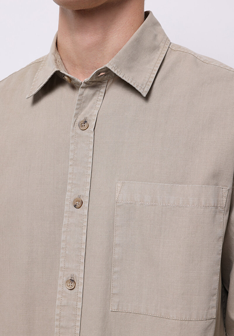 Afișați detalii pentru Camasa Cu Maneca Lunga De Barbati Bej Comfort Fit  Cl1075661