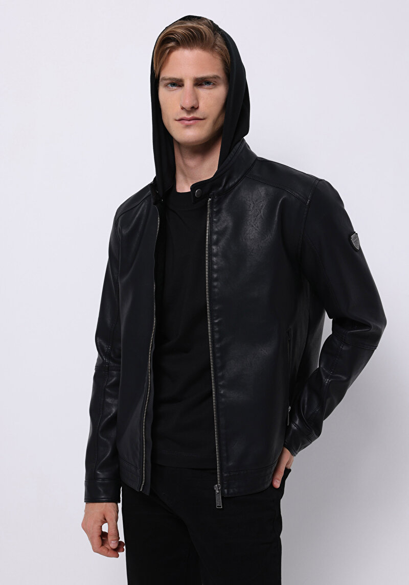 Afișați detalii pentru Jacheta De Barbati Negru Slim Fit  Cl1076212