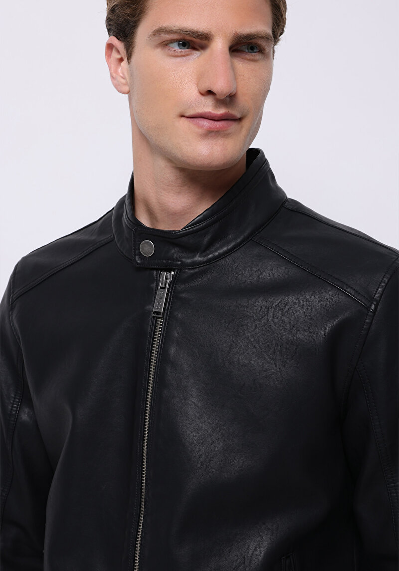 Afișați detalii pentru Jacheta De Barbati Negru Slim Fit  Cl1076212