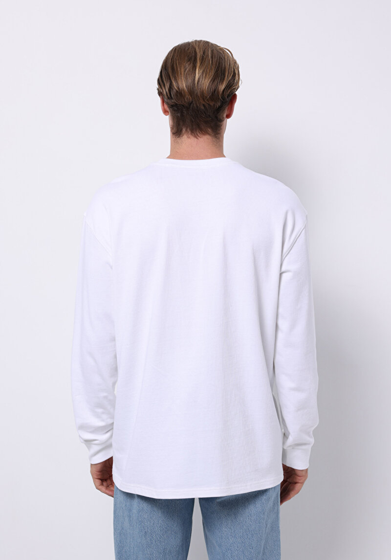 Imagine a Tricou Cu Maneca Lunga De Barbati Alb Comfort Fit Cl1076435