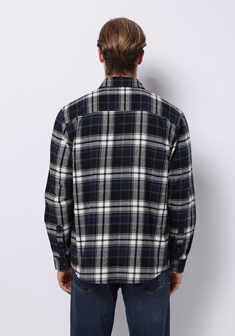 Imagine a Camasa Cu Maneca Lunga De Barbati Albastru Marin Regular Fit Cl1076514