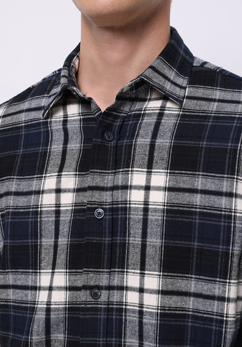 Afișați detalii pentru Camasa Cu Maneca Lunga De Barbati Albastru Marin Regular Fit  Cl1076514