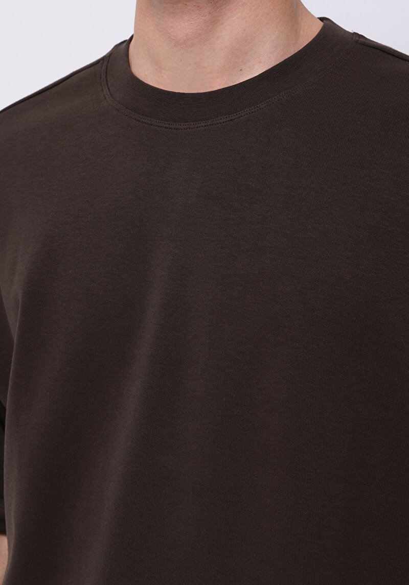 Afișați detalii pentru Tricou Cu Maneca Scurta De Barbati Maro Oversize Fit  Cl1076602