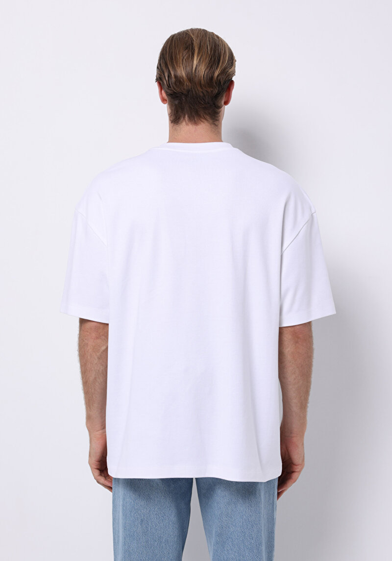 Afișați detalii pentru Tricou Cu Maneca Scurta De Barbati Alb Oversize Fit  Cl1076602