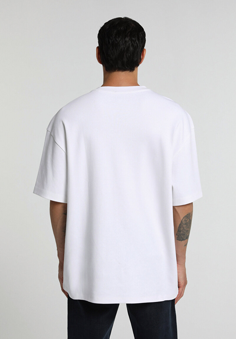 Imagine a Tricou Cu Maneca Scurta De Barbati Alb Oversize Fit Cl1076602
