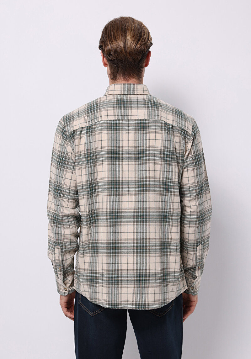 Afișați detalii pentru Camasa Cu Maneca Lunga De Barbati Bej Regular Fit  Cl1077138