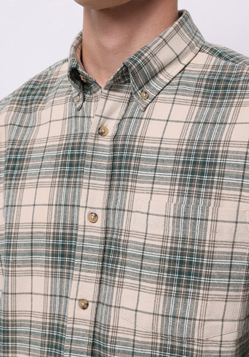 Afișați detalii pentru Camasa Cu Maneca Lunga De Barbati Bej Regular Fit  Cl1077138