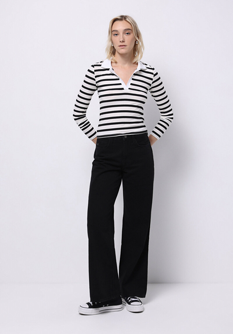 Afișați detalii pentru Bluza Cu Maneca Lunga De Dama Negru Slim Fit  Cl1075895