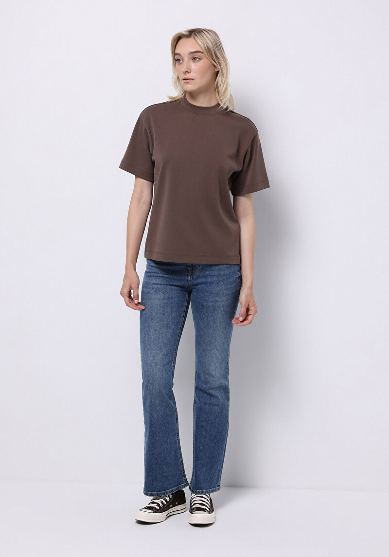 Afișați detalii pentru Tricou Cu Maneca Scurta De Dama Maro Regular Fit  Cl1076097