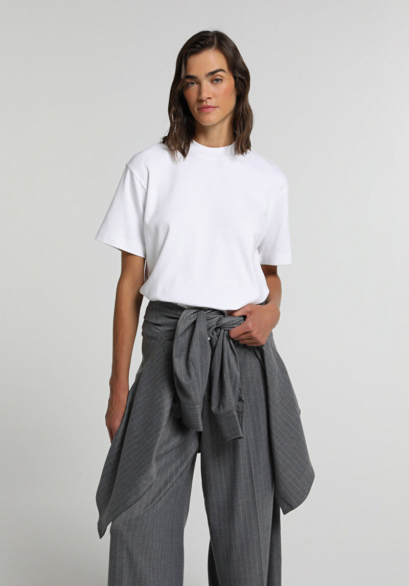 Imagine a Tricou Cu Maneca Scurta De Dama Alb Regular Fit Cl1076097