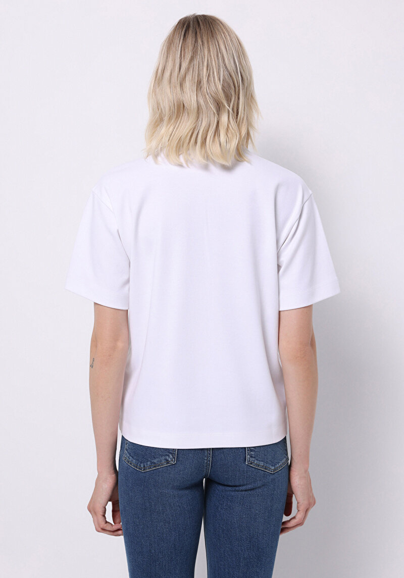 Imagine a Tricou Cu Maneca Scurta De Dama Alb Regular Fit Cl1076097