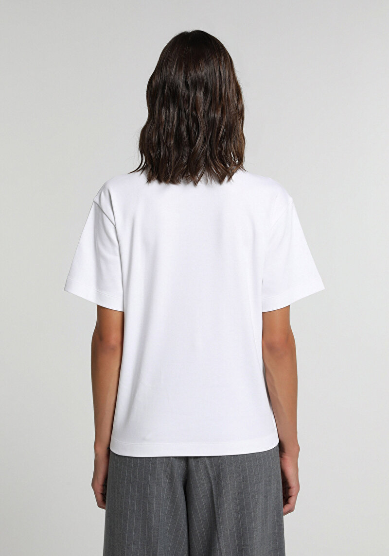 Imagine a Tricou Cu Maneca Scurta De Dama Alb Regular Fit Cl1076097