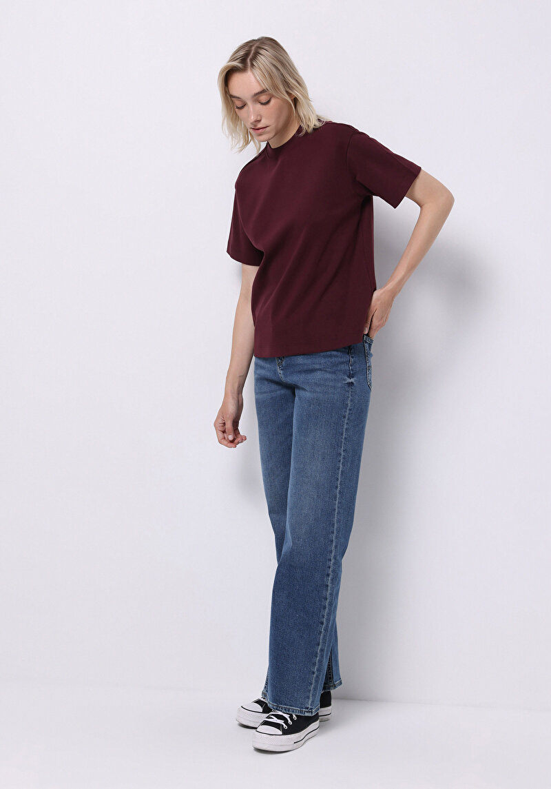 Afișați detalii pentru Tricou Cu Maneca Scurta De Dama Mov Regular Fit  Cl1076097