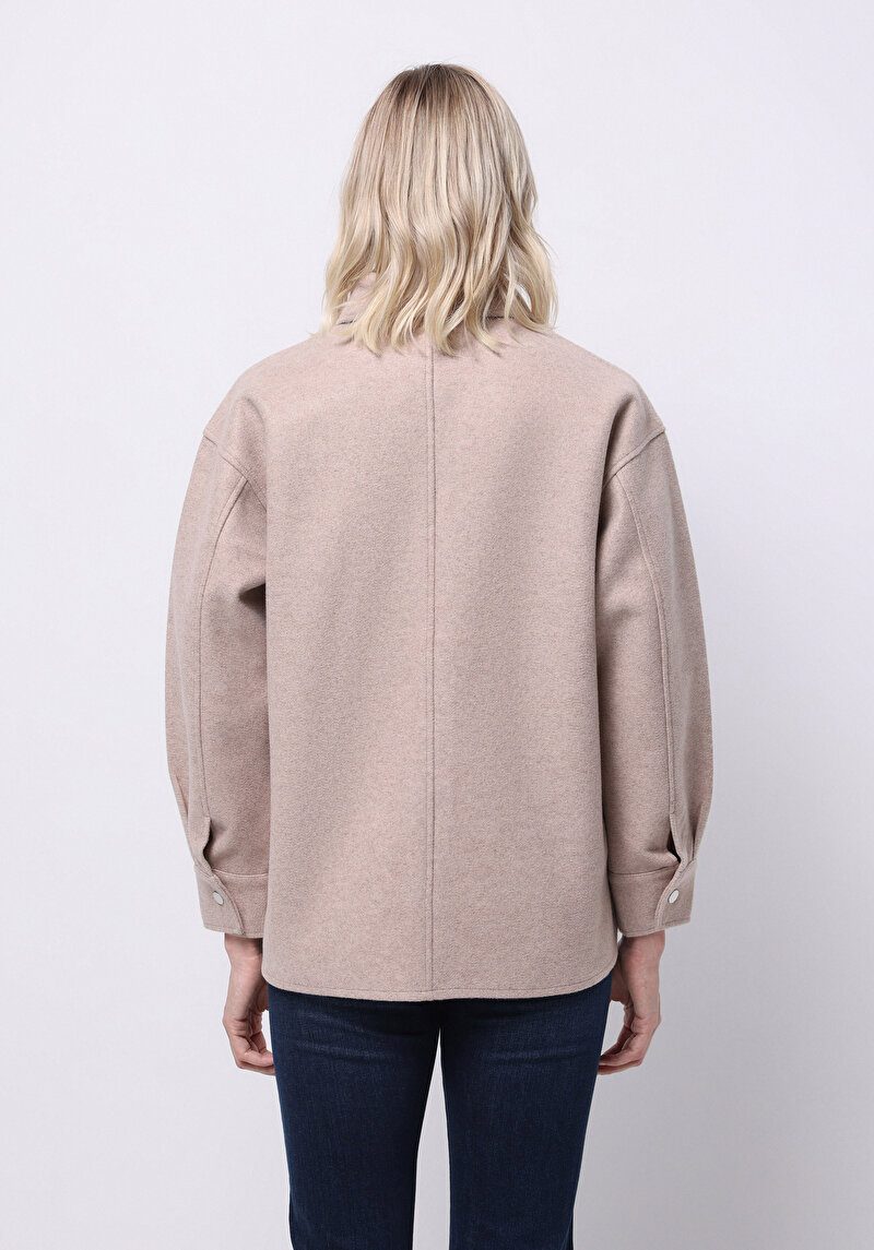 Imagine a Camasa Cu Maneca Lunga De Dama Bej Regular Fit Cl1076427