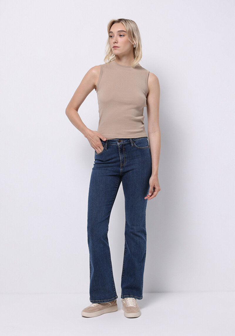 Imagine a Pantaloni De Dama Albastru Regular Fit 791 Monica Cl1076746