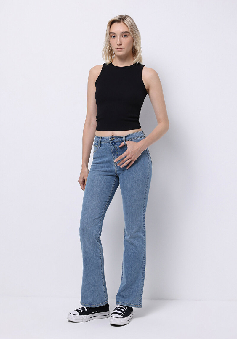 Imagine a Pantaloni De Dama Albastru Regular Fit 791 Monica Cl1076750