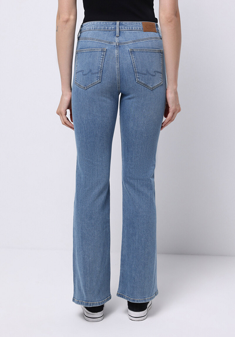 Afișați detalii pentru Pantaloni De Dama Albastru Regular Fit 791 Monica Cl1076750