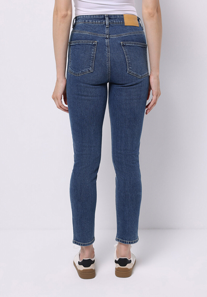 Afișați detalii pentru Pantaloni De Dama Albastru Slim Fit 703 Carla Cl1076856