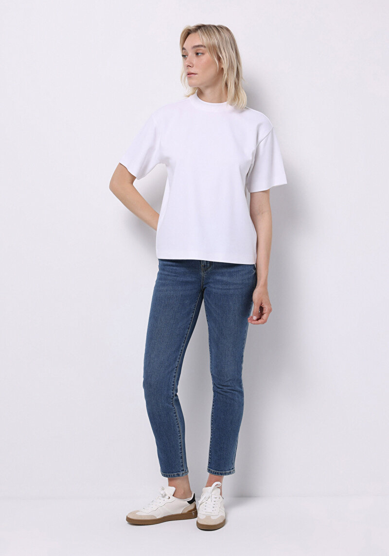 Afișați detalii pentru Pantaloni De Dama Albastru Slim Fit 703 Carla Cl1076856