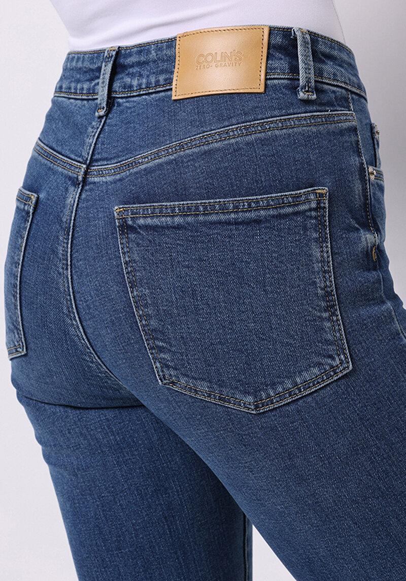 Afișați detalii pentru Pantaloni De Dama Albastru Slim Fit 703 Carla Cl1076856